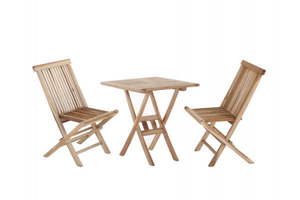 Køln teak cafésæt 70x70 cm fra Havemøbelland